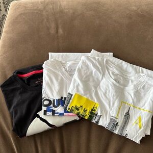 Armani Exchange Black and White Short Sleeve Tees
